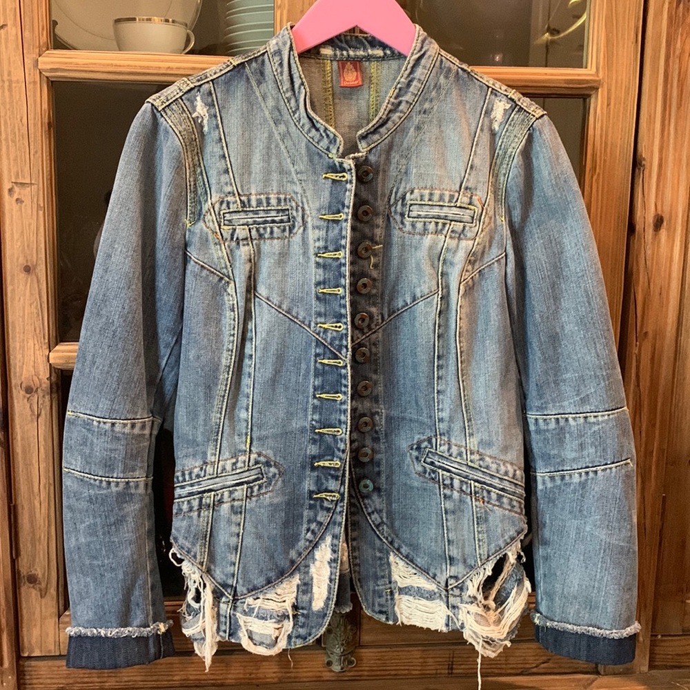 Dondup distressed denim jacket size M
